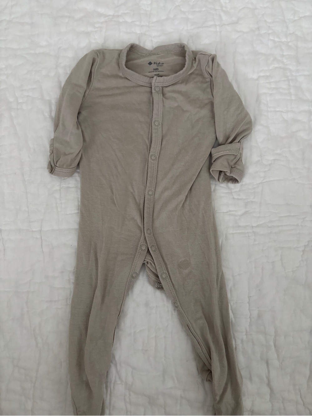 Kyte BABY Taupe Long-Sleeve Footed One-Piece